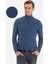 Erkek İndigo Mavi Melanj Slim Fit Triko Kazak 50233728-VR155 1