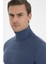 Erkek İndigo Mavi Melanj Slim Fit Triko Kazak 50233728-VR155 2