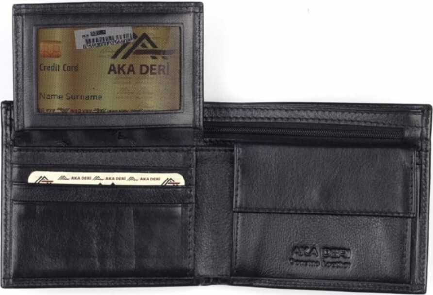 Aka Deri 537 Deri Erkek Cüzdan Siyah görsel 4