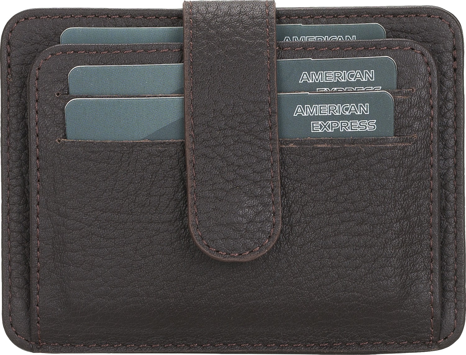 PLM Bouletta BLW019 Slim Çok Bölmeli Unisex Deri Kartlık FL18 Kahve görsel 2