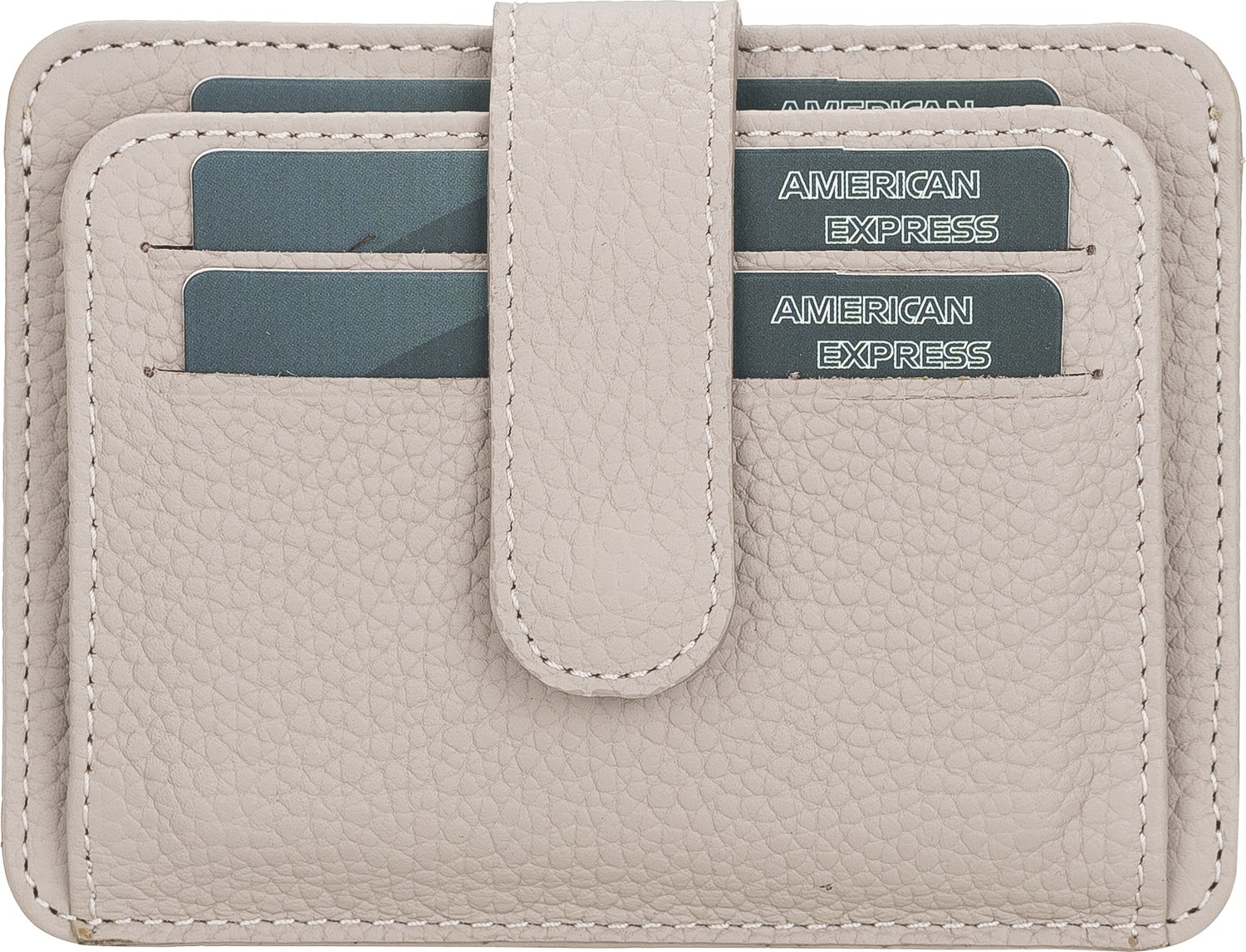 PLM Bouletta BLW019 Slim Çok Bölmeli Unisex Deri Kartlık Erc3 Krem görsel 2