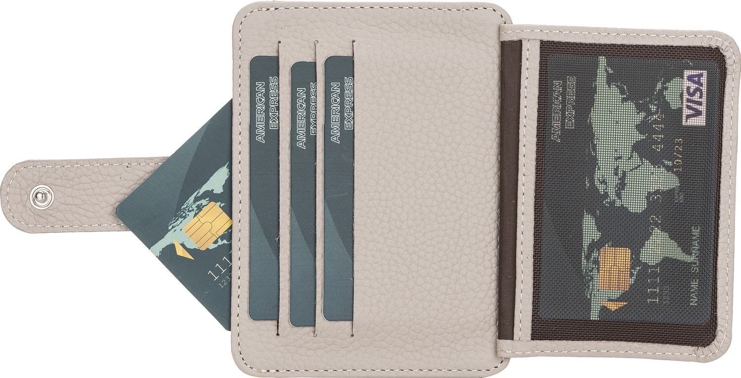 PLM Bouletta BLW019 Slim Çok Bölmeli Unisex Deri Kartlık Erc3 Krem görsel 5
