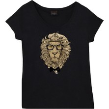 Stonedfame Gözlüklü Aslan Baskılı Body