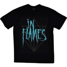 Stonedfame In Flames Baskılı T-Shirt