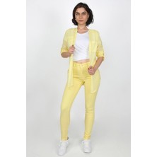 Balins Pensli Gabardin Pantolon Sarı