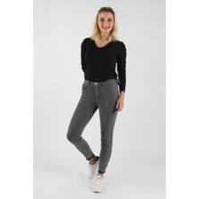 Balins Paça Detaylı Skinny Jean Gri