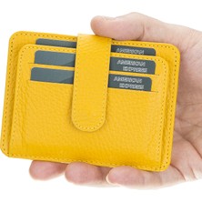 PLM Bouletta BLW019 Slim Çok Bölmeli Unisex Deri Kartlık FL12 Sarı