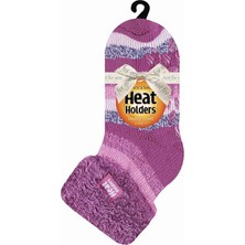 Heat Holders Termal Lounge Ev Çorabı Hediyelik Kalın 2.3 Tog Kaydırmaz Tabanlı - Pembe Çizgili