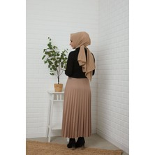Essah Moda Kadın Vizon Piliseli Uzun Etek - ME000214
