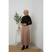 Essah Moda Kadın Vizon Piliseli Uzun Etek - ME000214