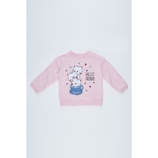 DeFacto Kız Bebek Regular Fit Baskılı Bisiklet Yaka Sweatshirt T0068A220WN
