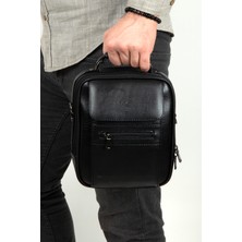 West Polo 3003 Büyük Dik Kapaklı El ve Çapraz Askılı  Erkek  Çanta Siyah