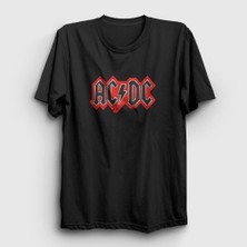 Presmono Unisex Siyah Red Black AC/DC T-Shirt