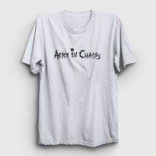 Presmono Unisex Beyaz Alice In Chains T-Shirt