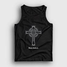 Presmono Unisex Siyah Cross Black Sabbath Atlet