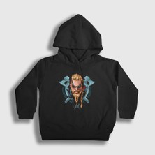 Presmono Unisex Çocuk Siyah Axes Assassin's Creed Kapüşonlu Sweatshirt