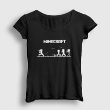 Presmono Kadın Siyah Arrows Minecraft T-Shirt