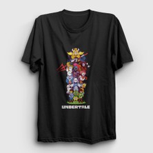 Presmono Unisex Siyah All Undertale T-Shirt