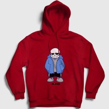 Presmono Unisex Kırmızı Blue Coat Sans Undertale Kapüşonlu Sweatshirt