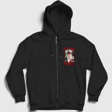 Presmono Unisex Siyah Tears Cannibal Corpse Fermuarlı Kapüşonlu Sweatshirt