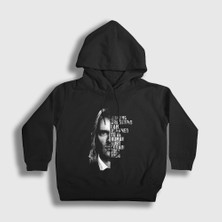 Presmono Unisex Çocuk Siyah Ashamed Nirvana Kurt Cobain Kapüşonlu Sweatshirt