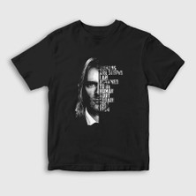 Presmono Unisex Çocuk Siyah Ashamed Nirvana Kurt Cobain T-Shirt