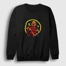 Presmono Unisex Siyah Logo Nirvana Kurt Cobain Sweatshirt