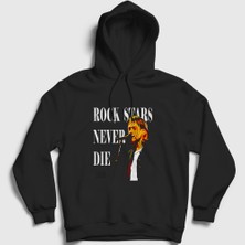 Presmono Unisex Siyah Never Nirvana Kurt Cobain Kapüşonlu Sweatshirt