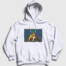 Presmono Unisex Beyaz Nirvana Kurt Cobain Kapüşonlu Sweatshirt