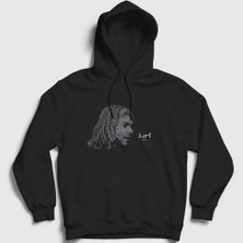Presmono Unisex Siyah Words Nirvana Kurt Cobain Kapüşonlu Sweatshirt