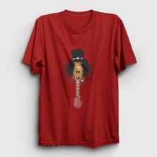 Presmono Unisex Kırmızı Guitar Guns N' Roses Slash T-Shirt