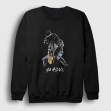 Presmono Unisex Siyah Solo Guns N' Roses Slash Sweatshirt