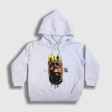 Presmono Unisex Çocuk Beyaz Crown The Notorious BIG Kapüşonlu Sweatshirt