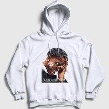 Presmono Unisex Beyaz Smoke Astroworld Travis Scott Kapüşonlu Sweatshirt