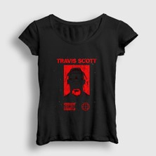 Presmono Kadın Siyah Space Astroworld Travis Scott T-Shirt