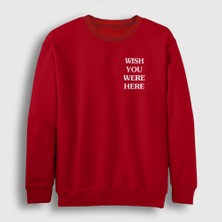 Presmono Unisex Kırmızı Wish Astroworld Travis Scott Sweatshirt