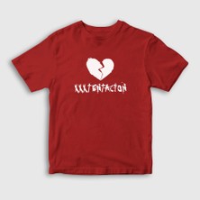 Presmono Unisex Çocuk Kırmızı Broken Heart XXXTentacion T-Shirt