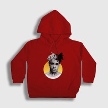 Presmono Unisex Çocuk Kırmızı Sun XXXTentacion Kapüşonlu Sweatshirt