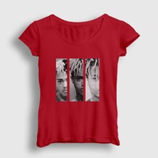Presmono Kadın Kırmızı Three XXXTentacion T-Shirt
