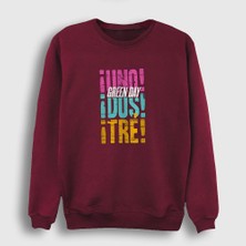 Presmono Unisex Bordo Uno Dos Tre Green Day Sweatshirt