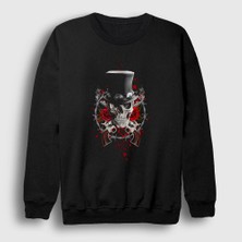 Presmono Unisex Siyah Hat Guns N' Roses Sweatshirt