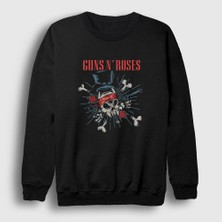Presmono Unisex Siyah Revolvers Guns N' Roses Sweatshirt