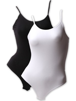 Cnt Kadın 2'li Ip Askılı Likralı Kancalı Body Atlet