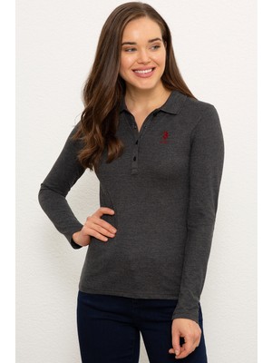 U.S. Polo Assn. Kadın Siyah Sweatshirt Basic 50228514-VR046