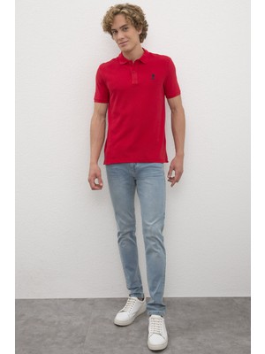 U.S. Polo Assn. Erkek Basic Kırmızı Basic T-Shirt 50222632-VR171