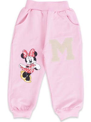 Minnie Mouse Kız Çocuk Pembe Minnie Mouse Kapüşonlu Eşofman Takımı