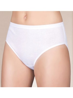 Berrak 2064 6'lı Paket Kadın Ribana Biyeli Bikini Külot Beyaz