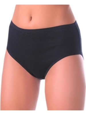 Berrak 2064 6'lı Paket Kadın Ribana Biyeli Bikini Külot Siyah