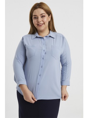 Accort S8-296 Arya Kadın Gömlek - A.Mavı