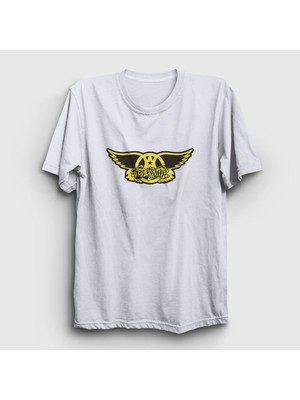 Presmono Unisex Beyaz Yellow Aerosmith T-Shirt